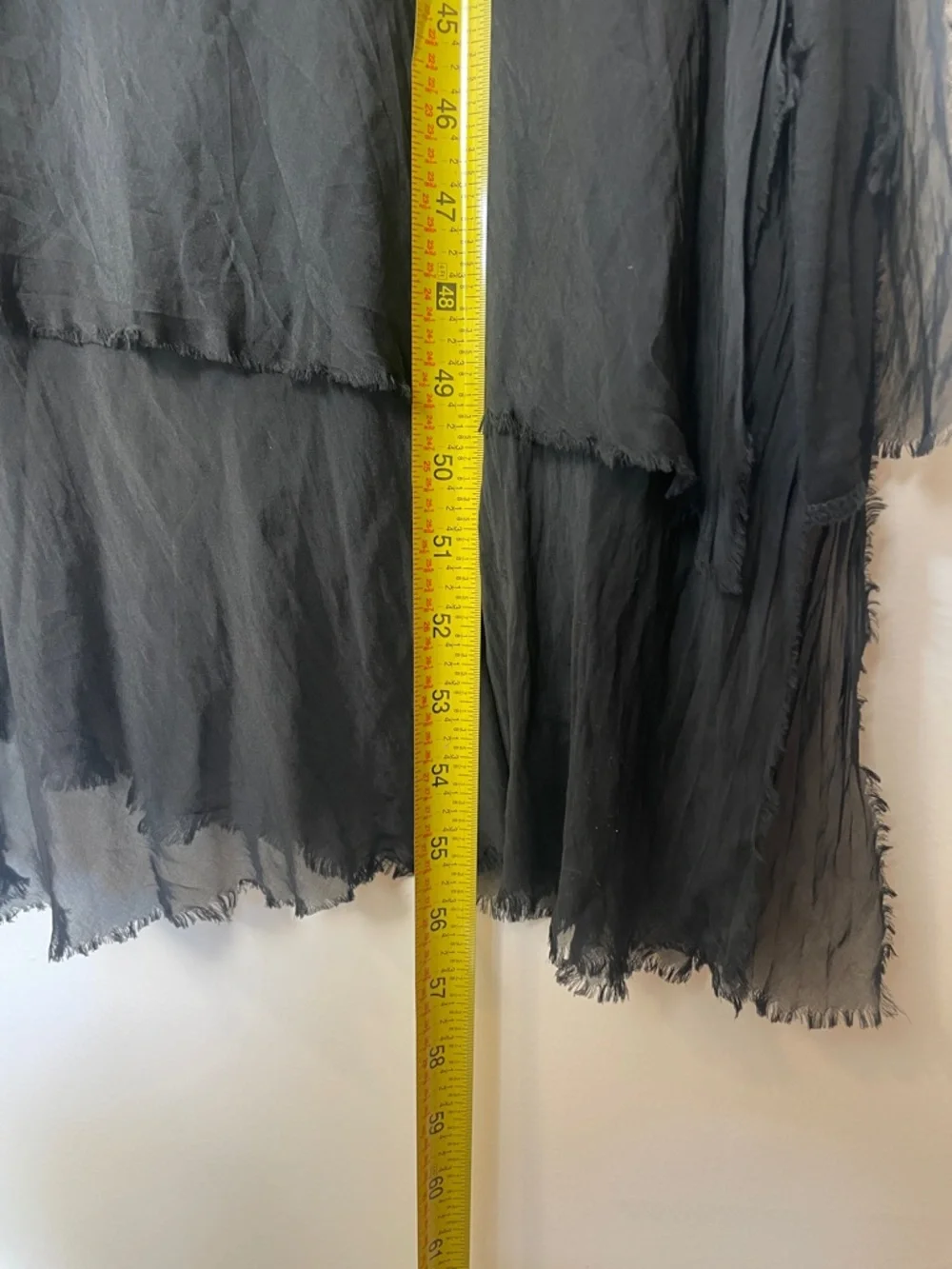 Siena Ruffle Black Tiered Sleeveless Maxi Dress - 100% Silk Layers - Picture 6 of 7